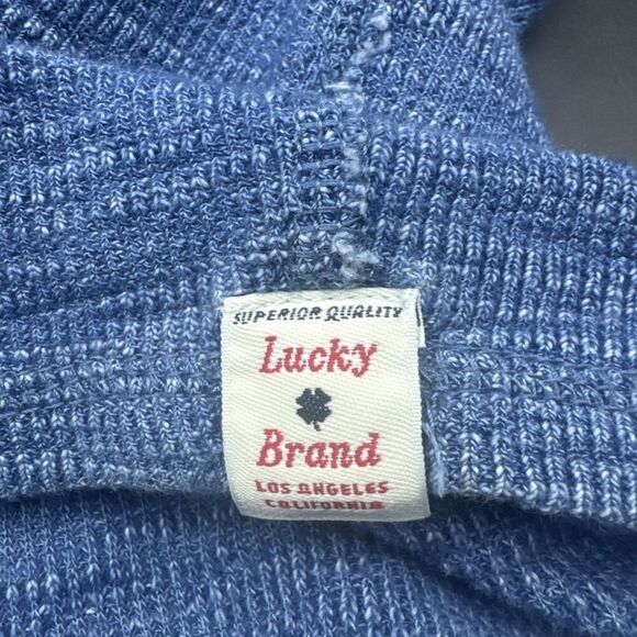 Lucky Brand True Indigo Men’s BLUE Thermal Knit Long Sleeve Henley Shirt Sz XXL - Picture 6 of 9